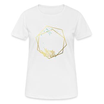 Cadre Or Rose Hexagone Abstrait Hexagone - T-shirt respirant Femme - blanc - Devant - AI Model Female 172 dark (172cm)