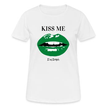 Embrasse-moi, je suis irlandais - T-shirt respirant Femme - blanc - Devant - AI Model Female 172 dark (172cm)