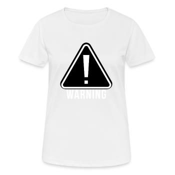 Warning - Women's Breathable T-Shirt - white - Front - AI Model Female 172 dark (172cm)