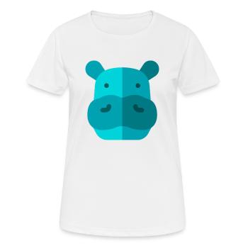 Nilpferd - Frauen T-Shirt atmungsaktiv - Weiß - Vorne - AI Model Female 172 dark (172cm)