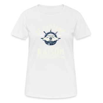 Le Capitaine A Toujours Raison C'est Moi Captain - T-shirt respirant Femme - blanc - Devant - AI Model Female 172 dark (172cm)