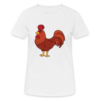 Hahn - Frauen T-Shirt atmungsaktiv - Weiß - Vorne - AI Model Female 172 dark (172cm)