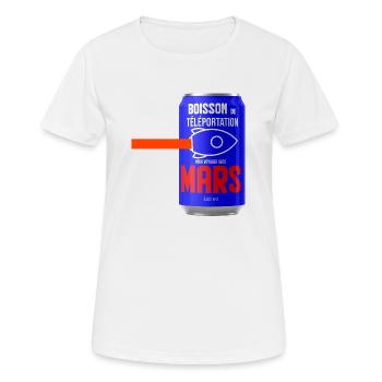 boisson de téléportation pour voyager vers Mars - T-shirt respirant Femme - blanc - Devant - AI Model Female 172 dark (172cm)