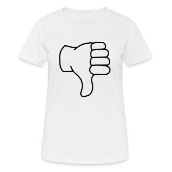 Emoji Daumen runter Skizze schwarz - Frauen T-Shirt atmungsaktiv - Weiß - Vorne - AI Model Female 172 dark (172cm)