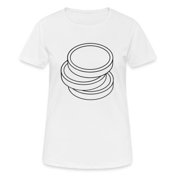 Drei Münzen in einem Stapel - Frauen T-Shirt atmungsaktiv - Weiß - Vorne - AI Model Female 172 dark (172cm)