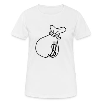 Dollar Symbol Geld Sack - Frauen T-Shirt atmungsaktiv - Weiß - Vorne - AI Model Female 172 dark (172cm)