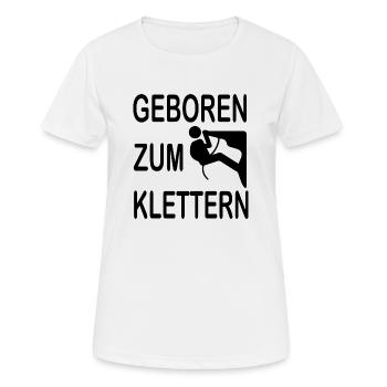 climbing - Frauen T-Shirt atmungsaktiv - Weiß - Vorne - AI Model Female 172 dark (172cm)