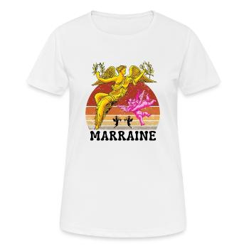 Marraine devant les Anges Sunset Vintage - T-shirt respirant Femme - blanc - Devant - AI Model Female 172 dark (172cm)