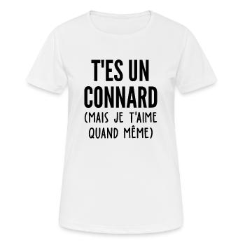 je t aime / connard - T-shirt respirant Femme - blanc - Devant - AI Model Female 172 dark (172cm)