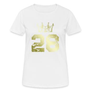 28 Zahl Krone - Frauen T-Shirt atmungsaktiv - Weiß - Vorne - AI Model Female 172 dark (172cm)
