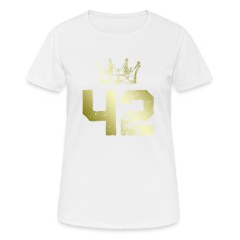 42 Number crown - Women's Breathable T-Shirt - white - Front - AI Model Female 172 dark (172cm)
