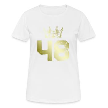 48 Couronne numérique - T-shirt respirant Femme - blanc - Devant - AI Model Female 172 dark (172cm)