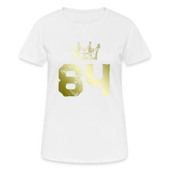 84 Zahl Krone - Frauen T-Shirt atmungsaktiv - Weiß - Vorne - AI Model Female 172 dark (172cm)