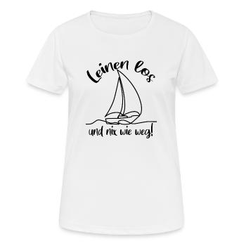 Leinen los - Segelboot und Seglerspruch - Frauen T-Shirt atmungsaktiv - Weiß - Vorne - AI Model Female 172 dark (172cm)