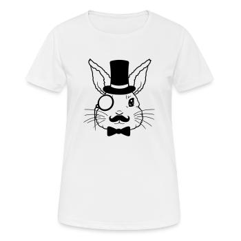 Monocle Cylindre Lapin Monsieur - T-shirt respirant Femme - blanc - Devant - AI Model Female 172 dark (172cm)