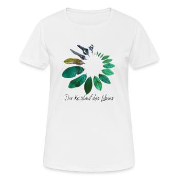 Leben - Frauen T-Shirt atmungsaktiv - Weiß - Vorne - AI Model Female 172 dark (172cm)