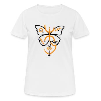 AMAZIGH FRAUENGESICHT - SYMBOL DER FREIHEIT - Frauen T-Shirt atmungsaktiv - Weiß - Vorne - AI Model Female 172 dark (172cm)