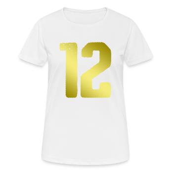 Maillot 12 Numéro - T-shirt respirant Femme - blanc - Devant - AI Model Female 172 dark (172cm)