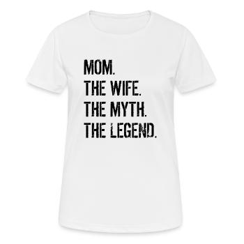 Maman la légende Cadeau noir - T-shirt respirant Femme - blanc - Devant - AI Model Female 172 dark (172cm)