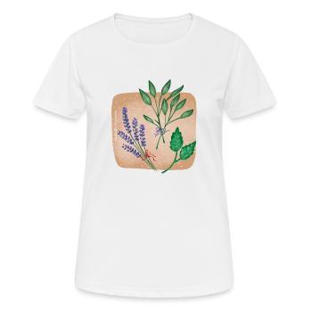 Herbe - T-shirt respirant Femme - blanc - Devant - AI Model Female 172 dark (172cm)