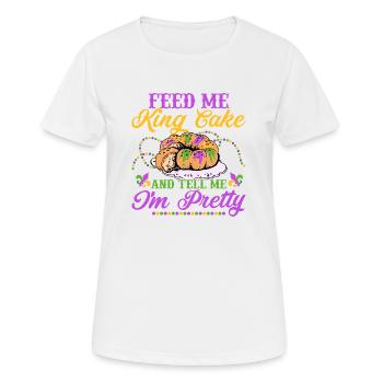 Nourrissez-moi King Cake et dites-moi que je suis jolie Mardi Gra - T-shirt respirant Femme - blanc - Devant - AI Model Female 172 dark (172cm)