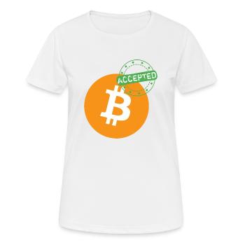 Bitcoin accepté - T-shirt respirant Femme - blanc - Devant - AI Model Female 172 dark (172cm)