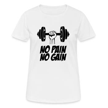 Hand Dumbbell Pain Gain - Women's Breathable T-Shirt - white - Front - AI Model Female 172 dark (172cm)