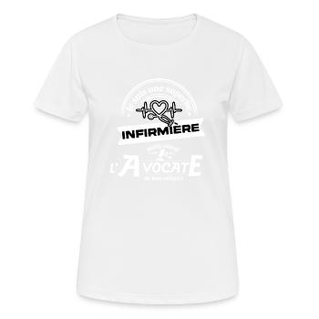 Infirmière et avocate de mes enfants - T-shirt respirant Femme - blanc - Devant - AI Model Female 172 dark (172cm)