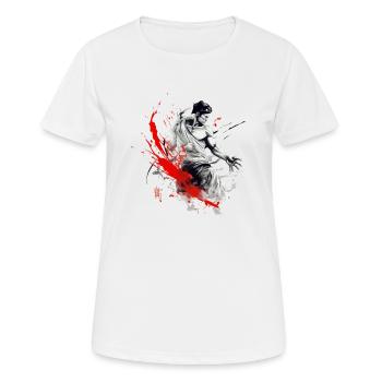Le combattant - T-shirt respirant Femme - blanc - Devant - AI Model Female 172 dark (172cm)