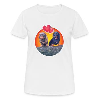Teckels adorables - T-shirt respirant Femme - blanc - Devant - AI Model Female 172 dark (172cm)