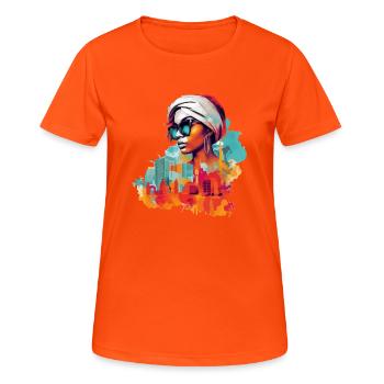 Urban Mama - Women's Breathable T-Shirt - neon orange - Front - AI Model Female 172 dark (172cm)