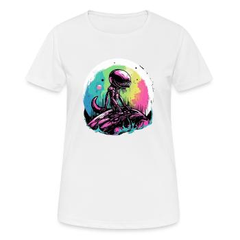 Ali der Außerirdische - Frauen T-Shirt atmungsaktiv - Weiß - Vorne - AI Model Female 172 dark (172cm)