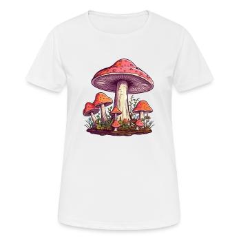 Champignon magique - T-shirt respirant Femme - blanc - Devant - AI Model Female 172 dark (172cm)