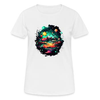 L’univers révèle un spectacle fascinant - T-shirt respirant Femme - blanc - Devant - AI Model Female 172 dark (172cm)