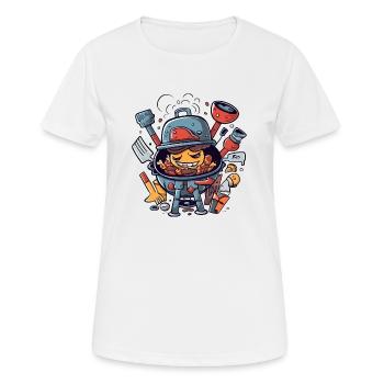 Barbecue Kawaii Utensilien - Frauen T-Shirt atmungsaktiv - Weiß - Vorne - AI Model Female 172 dark (172cm)