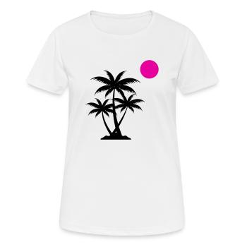 palme sunset - Frauen T-Shirt atmungsaktiv - Weiß - Vorne - AI Model Female 172 dark (172cm)