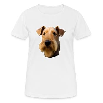 Airedale Terrier - Frauen T-Shirt atmungsaktiv - Weiß - Vorne - AI Model Female 172 dark (172cm)