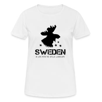 Suède - T-shirt respirant Femme - blanc - Devant - AI Model Female 172 dark (172cm)