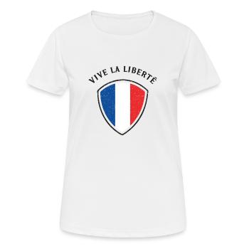 Vive La Liberté - Es Lebe die Freiheit - Frauen T-Shirt atmungsaktiv - Weiß - Vorne - AI Model Female 172 dark (172cm)