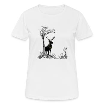 magischer Hirsch - Frauen T-Shirt atmungsaktiv - Weiß - Vorne - AI Model Female 172 dark (172cm)
