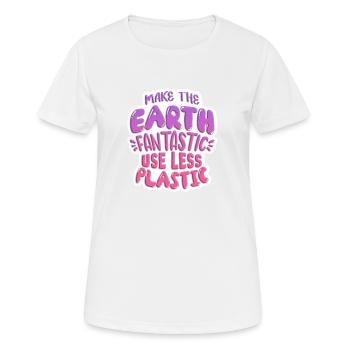 Réduire le plastique - T-shirt respirant Femme - blanc - Devant - AI Model Female 172 dark (172cm)
