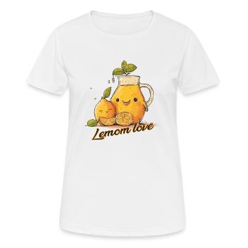 Lemom love - Frauen T-Shirt atmungsaktiv - Weiß - Vorne - AI Model Female 172 dark (172cm)