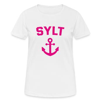 Sylt - Nordsee - Deutschland - Kampen - Insel - Frauen T-Shirt atmungsaktiv - Weiß - Vorne - AI Model Female 172 dark (172cm)