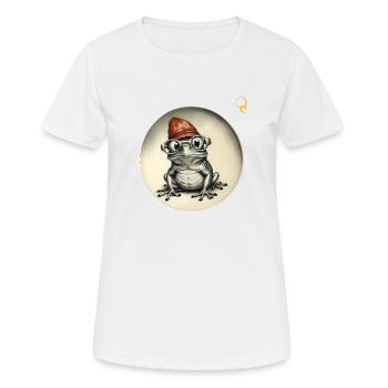 FROSCH MIT BRILLE - Frauen T-Shirt atmungsaktiv - Weiß - Vorne - AI Model Female 172 dark (172cm)