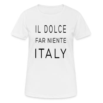 Italian Lifestyle T-Shirt Dolce Far Niente - Women's Breathable T-Shirt - white - Front - AI Model Female 172 dark (172cm)