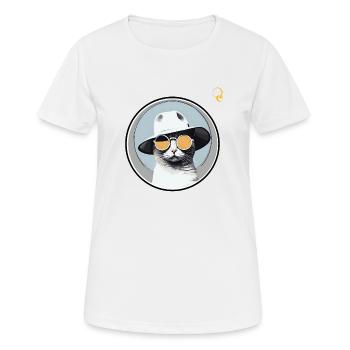 STILVOLLE KATZE - Frauen T-Shirt atmungsaktiv - Weiß - Vorne - AI Model Female 172 dark (172cm)