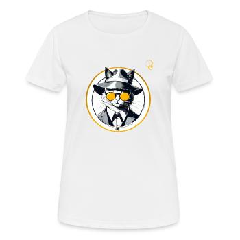 KATZENARTIGER STIL - Frauen T-Shirt atmungsaktiv - Weiß - Vorne - AI Model Female 172 dark (172cm)