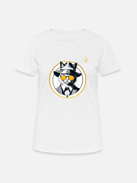 KATZENARTIGER STIL - Frauen T-Shirt atmungsaktiv - Weiß