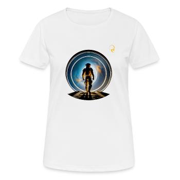 ARRIVAL IN THE GALAXY - Women's Breathable T-Shirt - white - Front - AI Model Female 172 dark (172cm)