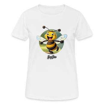 Jeu de mots expression ambiguë - HapBee Happy Bee - T-shirt respirant Femme - blanc - Devant - AI Model Female 172 dark (172cm)
